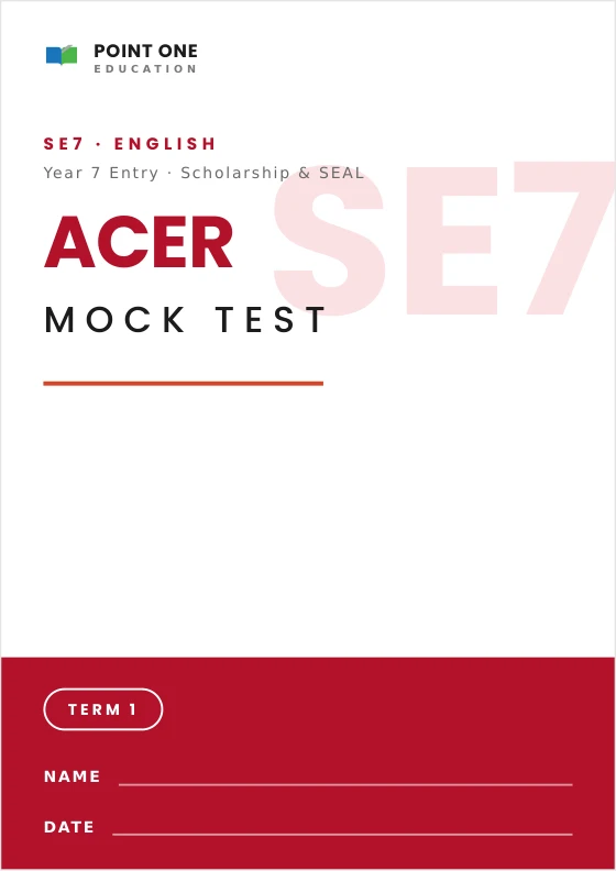 SE7 English & Writing ACER Mock Test cover