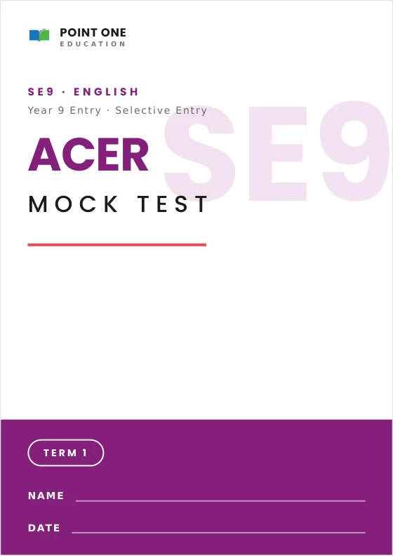 SE9 English ACER Mock Test cover